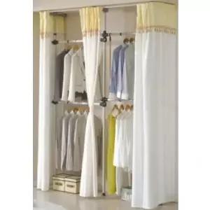 간편설치 커텐형 4단 높이조절가능 옷걸이 드레스장