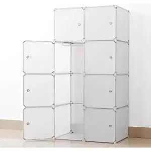 심플 큐브 화이트 선반 옷장(70x140cm) 옷수납장