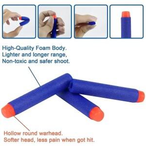 비비탄총 에어소프트건 권총 전동건 Nerf N-Strike 엘리트 블래스터 건용 블루 원홀 다트 리필 폼 총알 탄