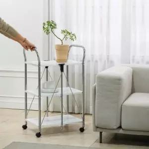 락앤락 접이식 트롤리 이동식 스틸 선반 테이블 주방수납 카트