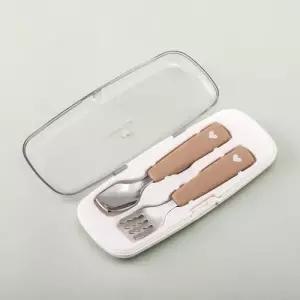 락앤락 유아 휴대용 리틀럽 스텐 스푼포크 세트 자기주도 이유식