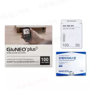 오상헬스케어 글루네오 플러스 스트립 100T+알콜솜 100매+채혈침 100개