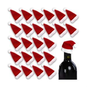 산타 모자 와인 병 커버 컵 롤리팝 포크 나이프 커트레이 가방