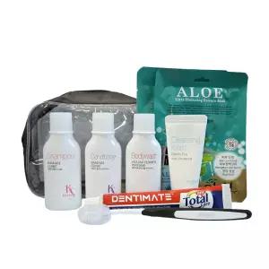 여행용 세면도구 7종 샴푸+린스+바디워시 치약+칫솔 클렌징폼 마스크팩 휴대용세트