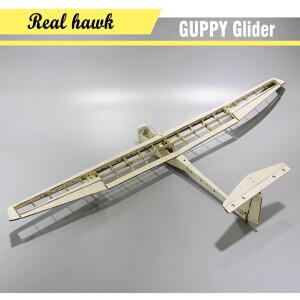 RC 비행기 레이저 컷 발사 우드 키트 GUPPY 글라이더 프레임 커버 없는 모델 빌딩 윙스팬 1040mm
