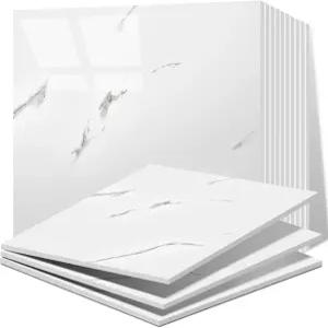 비쉬풀 20개 필 앤 스틱 백스플래시 타일 12 x12 자가 접착 대리석 PVC 방수 샤워 벽 패널 주방 욕실