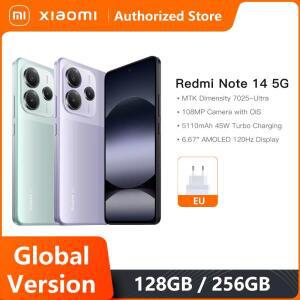 Xiaomi Redmi Note 14 5G 글로벌 버전 NFC 스마트폰 MTK Dimensity 7025-Ultra 108MP 카메라 45W 터보 충전