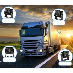 트럭 블랙박스 화면 모니터 촬영 감시 셀프 4채널