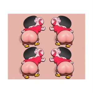 쫀득쫀득 엉뎅이 캐릭터 자동차 문콕방지 PVC 스티커 4P