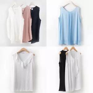 [하프클럽/아이우먼]중년 여름 빅사이즈 민소매 셔츠 쉬폰 쿨 롱 블라우스