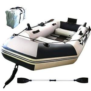 HEWFLIT 피싱 보트 고무보트 3인승 올2개세트 230cmX115cmX30cm 파랑 폴리 염화 비닐 PVC 수납 케이스 포함 선외기가능 낚싯대홀더 적재중량 300kg