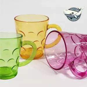 귀여운 물방울 디자인 손잡이컵 쥬스 물컵 물방울 손잡이컵 소9cm 물컵 플라스틱잔 쥬스컵