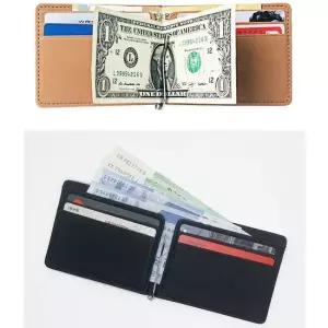 머니 클립 가죽 지갑 슬림 컴팩트 카드 지폐 고정 머니클립 골프지갑 클립지갑 지폐클립