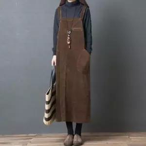 데님 올더스타일 모조에스핀 루즈핏 멜빵 코듀로이 원피스 WFJHPSU