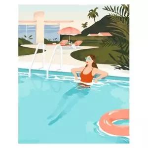 인테리어 OH-M 40x50 여인 수영장 A-284 유화그리기 명화 WFJH2YJ