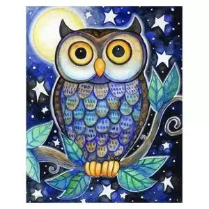 인테리어 OH-M A-327 유화그리기 명화 부엉이 밤 40x50 WFJH2YM