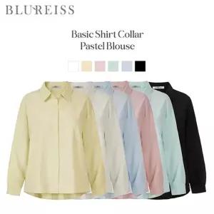 [블루레이스] 셔츠카라 오버핏 블라우스_B6S1BL5161