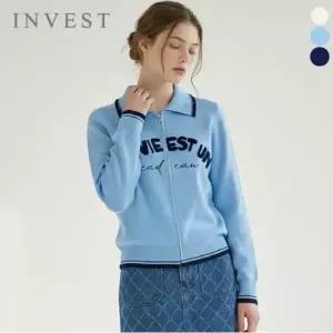[인베스트] 모던 라인 레터링 집업 가디건_IN6S1KC4501
