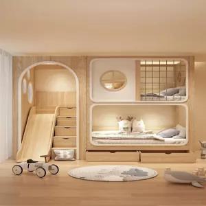 분리형 이층침대 원목 프레임 수납 클래식 우드 벙커베드 로망 깔판포함