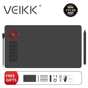 VEIKK A15 그래픽 태블릿 10x6 인치 틸트 Android Windows Mac 12 단축키 배터리 프리 스타일러스 8192 레