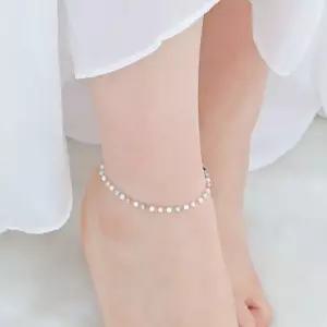 써지컬 스틸 글라스 진주 비드 체인 패션 발찌 서지컬발찌 레이어드발찌 여름발찌
