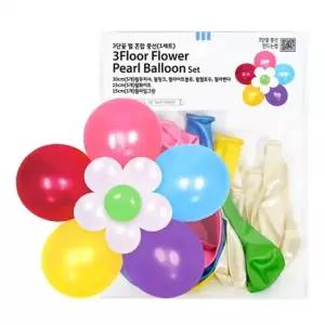 WL PC) 3단꽃 펄 풍선 혼합 1세트) 행사풍선 파티풍선 풍선세트 생일장식풍선 장식용풍선