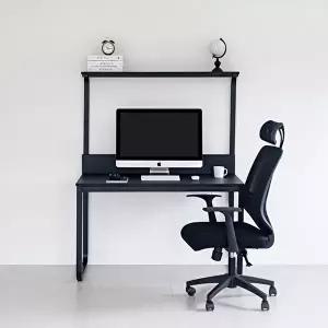 [보루네오]선반일체형 1200 책상 테이블 (블랙) BJM139