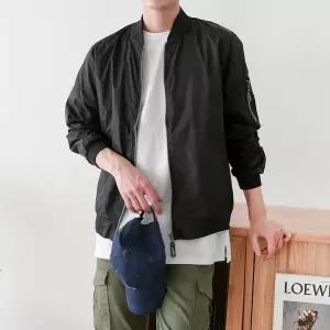 [하프클럽/코디제이]남자 M원형마크 항공점퍼 봄 가을 블루종 간절기 아우터