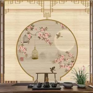 산수화 민화 롤스크린 대형 스크린 한식당 그림 옵션 발 스타일 창문