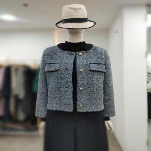 SI 세이브존04 헤링본 패턴 배색 가디건 SJC1129210BKP