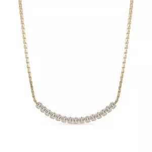 [도로시] 18k 프레임 랩 다이아몬드 하프 테니스 목걸이