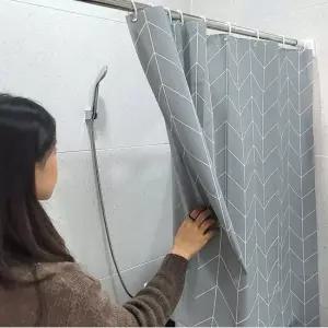샤워커튼 헤링본 방수 120x180 그레이 비닐 비닐커튼 가림막커튼 샤워파티션 샤워실커튼