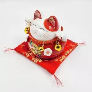 레드 일본 도자기 마네킨네코 저금통 개업선물 집들이 (WFK92VJ)