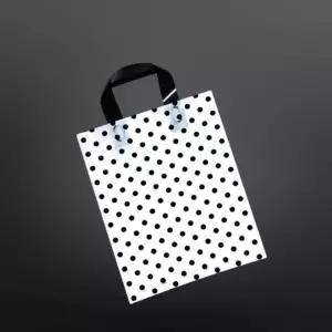 강력한 손잡이 쇼핑백 검정원 30X38cm 옆8cm 50매 팬시봉투 비닐백 옷봉투