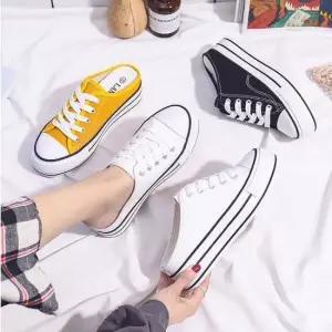 키높이 캔버스 스니커즈 여자 운동화 슬립온 블로퍼
