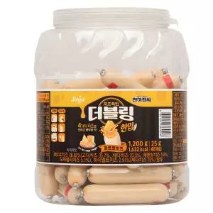 사무실간식.음료 천하장사 더블링 한입 콰트로치즈 소시지, 1.2kg, 1개