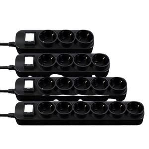 플러스원 블랙 멀티탭 절전스위치 3구 4구 5구 6구 1m 2m 4m 고용량 멀티탭 국산 난연 16A 3200W