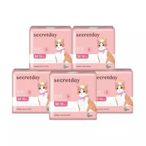 시크릿데이 러브플러스 중형 16PX5팩 외 패드/입는생리대/라이너