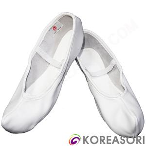 흰색 코있는 흰색 소가죽 굽없는 한국무용슈즈 코슈즈