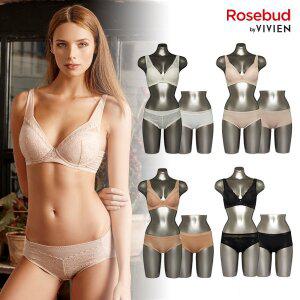 [비비안][방송히트] 비비안 로즈버드 레이스보정 브라 팬티 세트 12종 4+4+4 노와이어