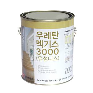 삼화페인트 목재용 유성니스 우레탄 멕기스 3000 2L 투명 유광