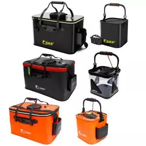 SRF 두레박 밑밥통 살림통 바다 낚시 하드 투명 접이식 보조가방 미끼통 삐꾸통 해루질 조과통 떡밥통