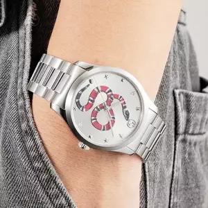 구찌 G-타임리스 킹스네이크 하우스 아이콘 남성 메탈시계 YA1264076