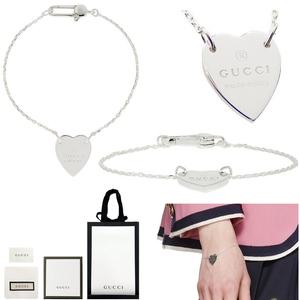 여자 구찌 팔찌 트레이드마크 하트 펜던트 실버 선물 생일 기념일 여자친구 와이프