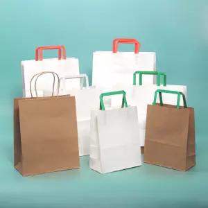 해피팩 크라프트 화이트 무지 다용도 손잡이 종이 쇼핑백 50장 모음