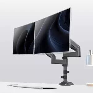 노스바유 NB H180 폴타입 듀얼 모니터암 거치대 매트차콜