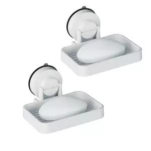 원플러스원 디허브 화이트 비누받침R 받침대 트레이 비누곽 거치대 걸이 케이스 비누접시 욕실용품 흡착식 무타공 악세사리 선반