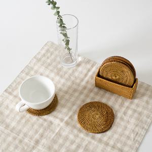 라탄 티코스터 보관 홀더 수납 정리 컵받침 케이스