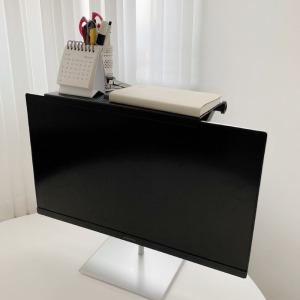 모니터 티비 TV 위 상단 상부 뒤 무중력 선반 셋탑박스 공유기 거치대 받침대 길이 33cm