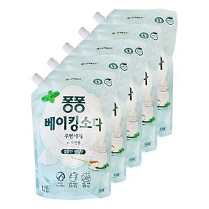 엘지 퐁퐁 주방세제 베이킹소다 깔끔한 민트향 1200ml 5개 설거지